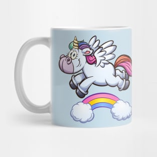 Unicorn flying over rainbow Mug